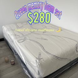 Queen Size Memory Foam Mattress Set ‼️
