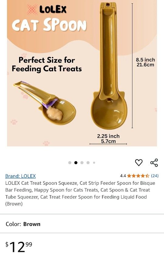 Lolex Large Cat Bar Feeding Spoon Puree Feeding Wide Spoon for Cats