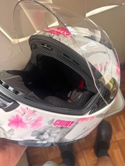 GMAX Full-Face Motorcycle Helmet Floral