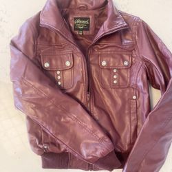 Burgundy “leather” Jacket