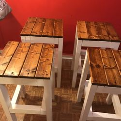 26 inch Golden Oak Stain Top Bar Stools .....2 For $85