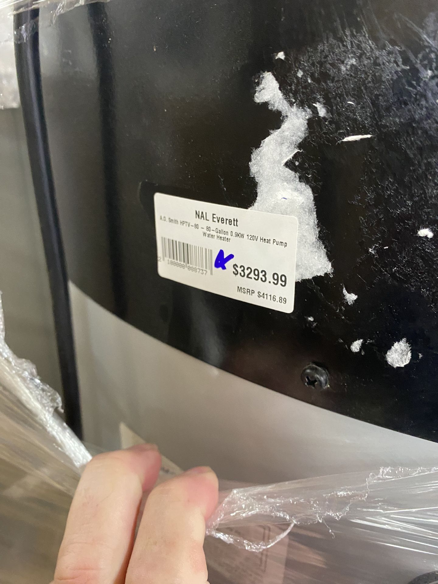 AO Smith HPTV-80 Voltex® 120 Voltage 80 Gallon Plug-In Hybrid Residential Electric Heat Pump Tank Water Heater