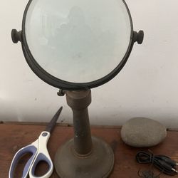Antique Magnifying Glass On Stand