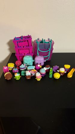 Shopkins lot of toys and baskets