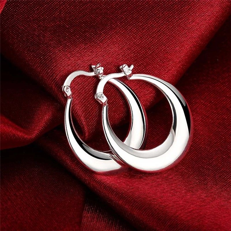 Silver Flat hoop earrings (Pick Up Only)