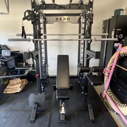 Smith Machine 400 | Adjustable Bench | 245lb Cast Iron Olympic Weights | 7ft Olympic Bar | Fitness | Gym Equipment | FREE DELIVERY/INSTALLATION 🚚 🛠️