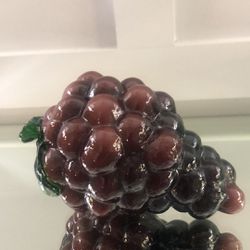 VINTAGE GLASS MURANO STYLE PURPLE GRAPES BUNCH OBO