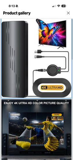 Upgraded TV Antenna for Smart TV, 1800+ Miles Range Strongest for Local Channels with Waterproof Design, 32FT Coax Cable-Support 4K 1080p TV Antenna I