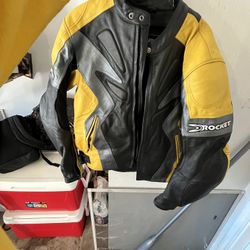 Joe Rocket Orange and Black Biker Jacket, Size 46