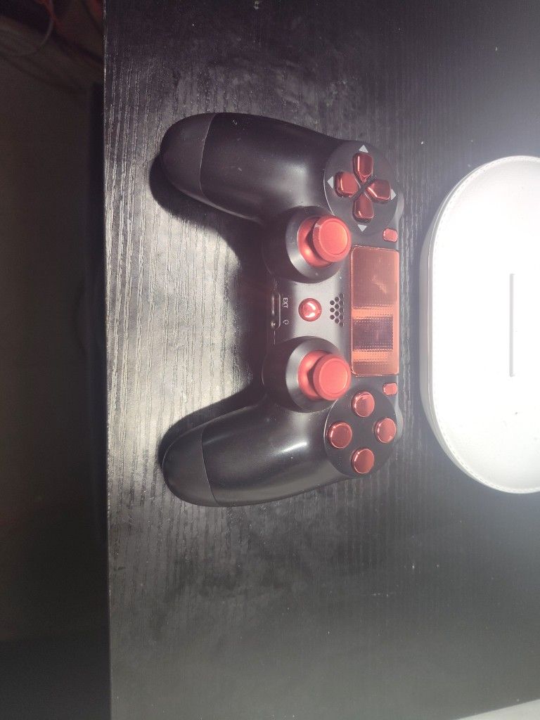 Original Sony PS4 Controller With Custom Red Chrome Buttons Installed!!!