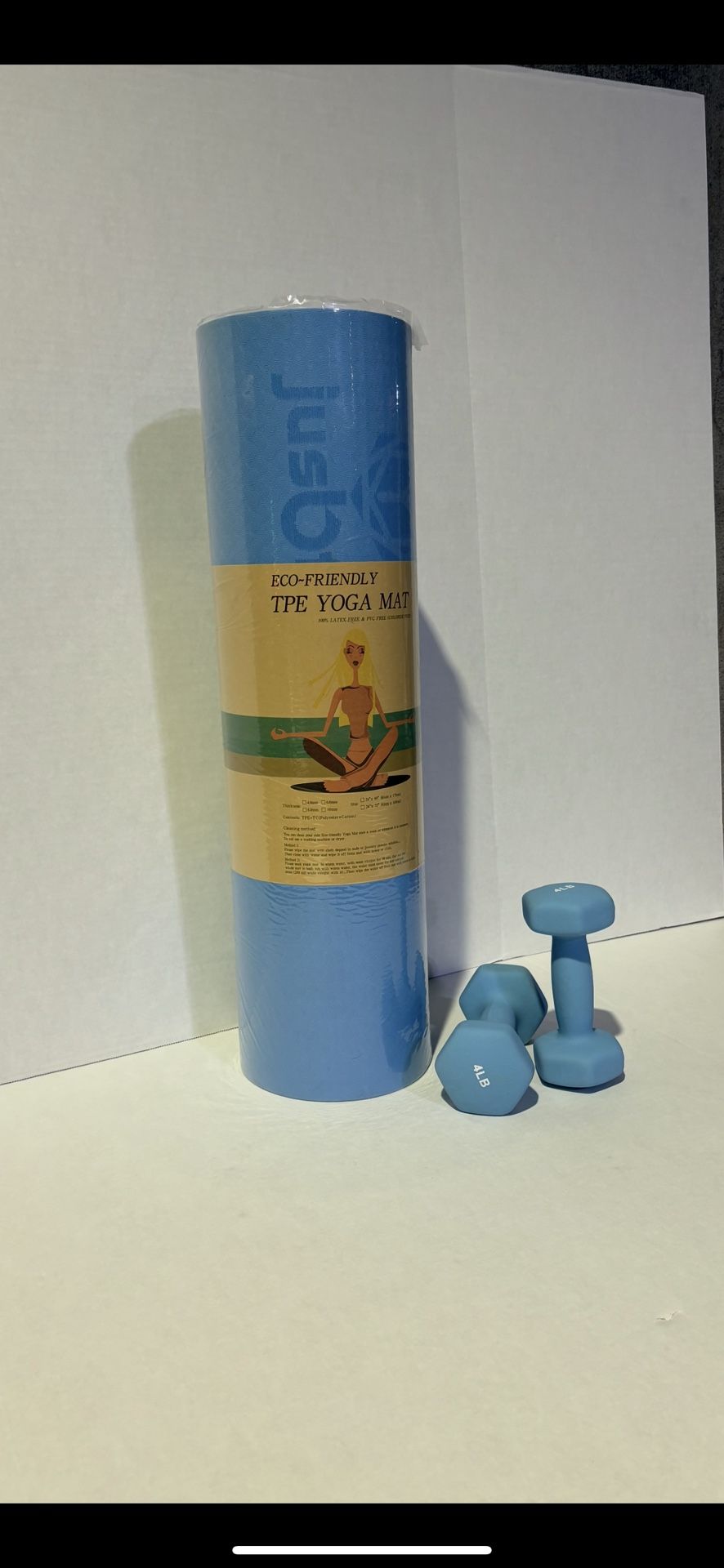Yoga Mat And 4 Lb Hand Weights