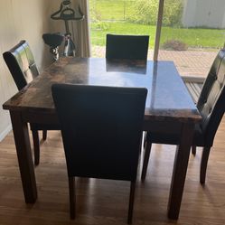Dinner Table and 4 Chair Set