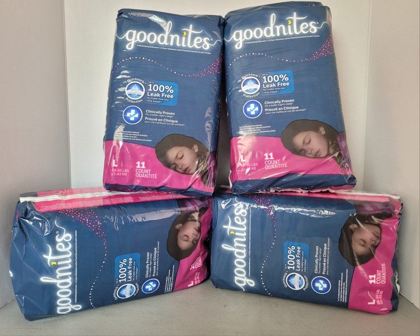Goodnites Nightime Underwear - Girls Size Large (68 - 95 Lbs)