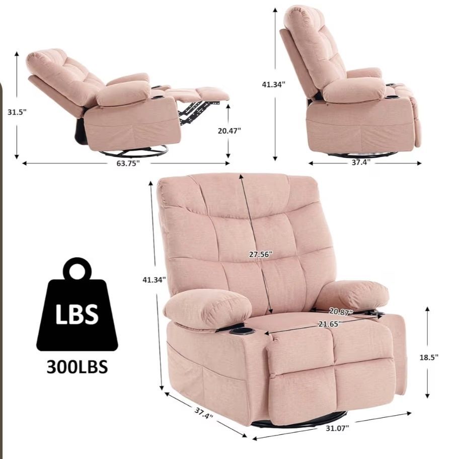 New Pink Recliner massager n heater