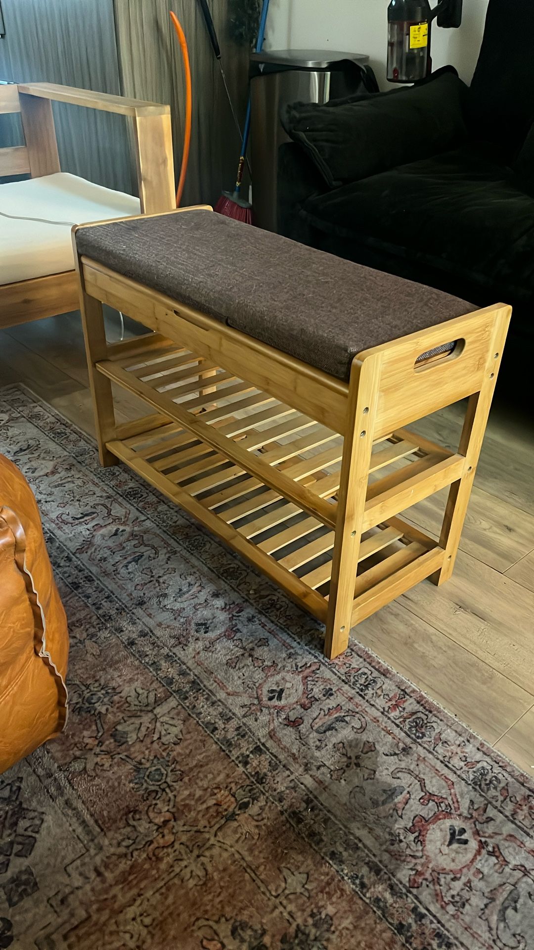 Bamboo Storage Bench And Shoe Holder