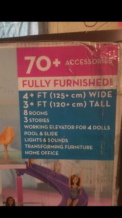 Barbie DreamHouse Dollhouse with 70+ Accessories, Working Elevator & Slide,  Transforming Furniture, Lights & Sounds ( Exclusive)