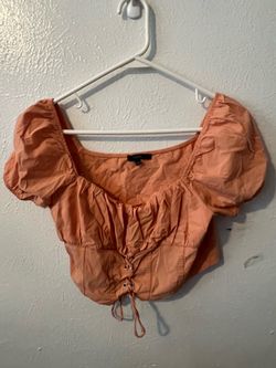 Blashe Peach Puff Sleeve Corset Top – Size L