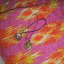 Silver Toned Dangle Hoop Earrings With Citrine Rhinestones