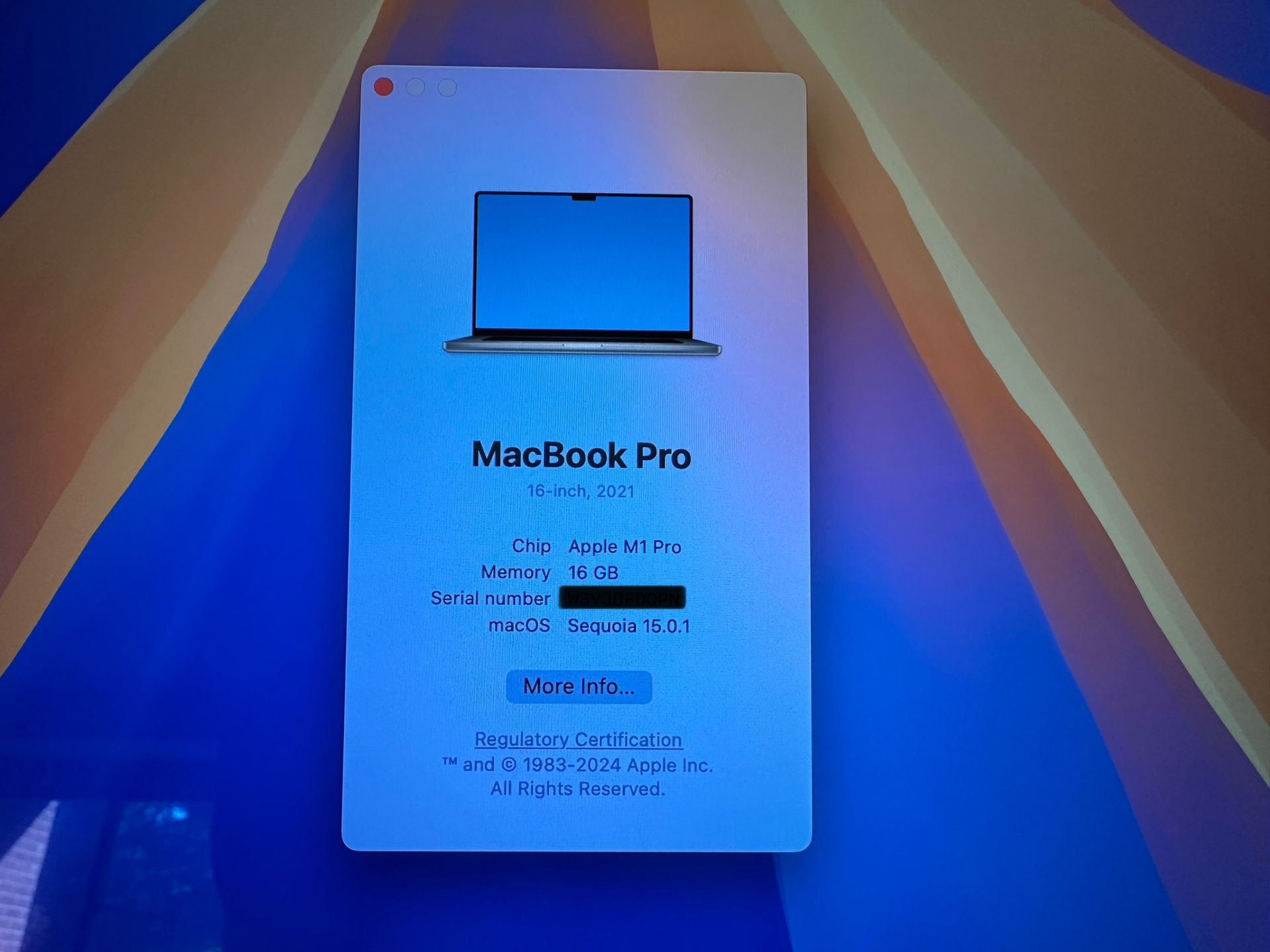 2021 M1 Macbook Pro 16 Inch 512GB 16GB Ram