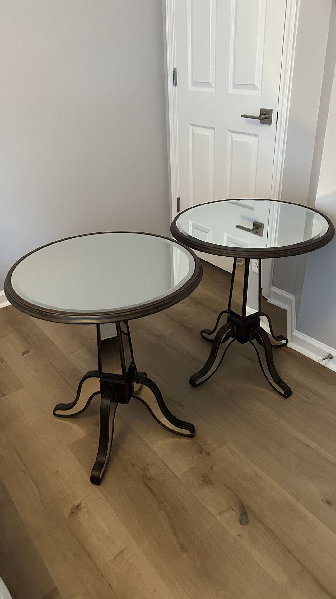 Pier One Set Of Two Mirrored side tables