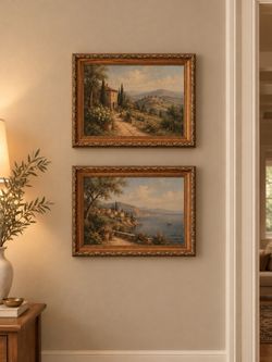 Set of 2 Vintage Ornate Brass Picture Frames