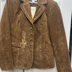 Coldwater Creek Women’s Suede Leather Jacket – Size M – New With Tags