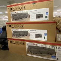 Thomasville Sectional With Storage Ottoman 