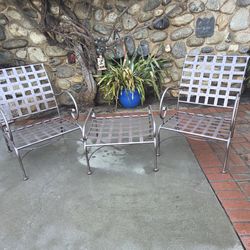 O.W. Lee Classico chairs and ottoman