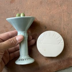 Vintage Martini and Aspirin Salt and Pepper Shakers