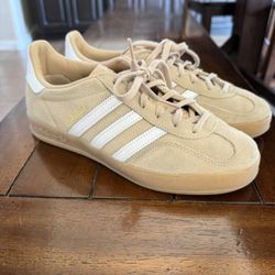 Adidas Tan And white Gazelle