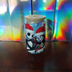 Nightmare Before Christmas Custom Glass Cup 13oz 