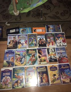 VHS movies- mostly classic Disney- other random