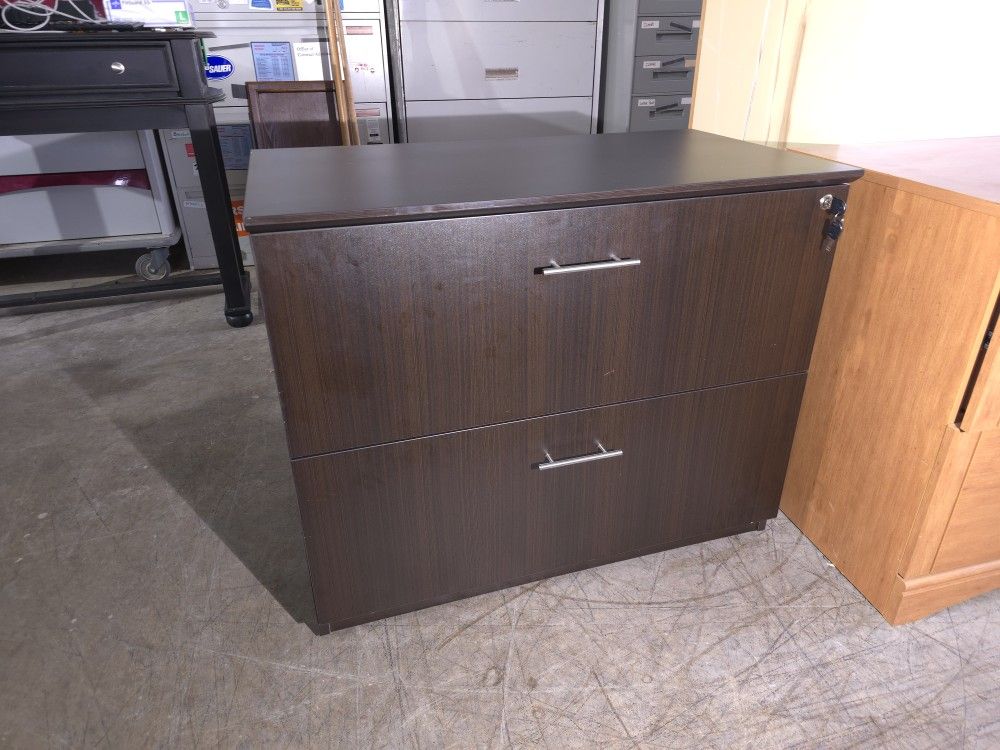 Dark Wood Lateral Storage Cabinet