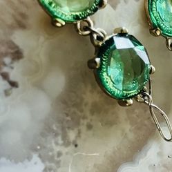 Moissanite emerald green drop earrings from Sedona