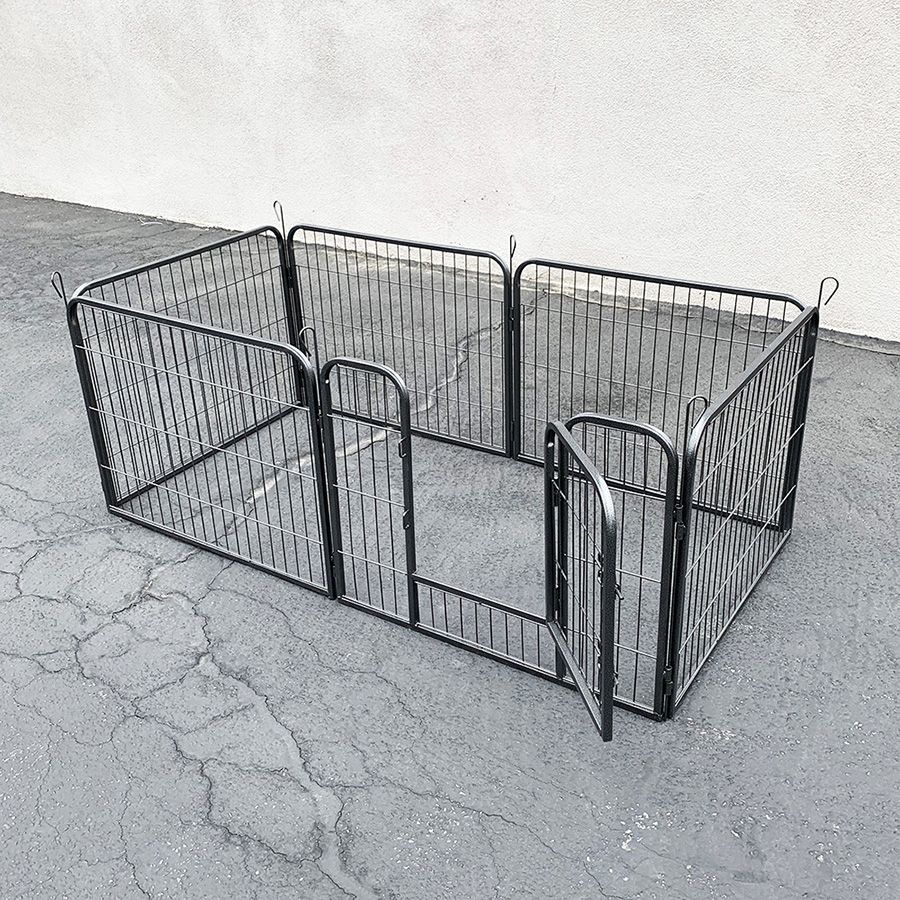 (NEW) $70 Heavy Duty 24” Tall x 32” Wide x 6-Panel Pet Playpen Dog Crate Kennel Exercise Cage Fence Play Pen
