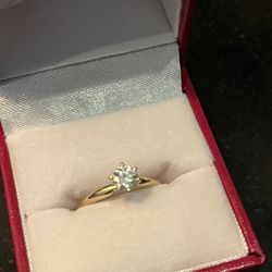 Diamond Solitaire Engagement Ring .5 Carat in 14k Yellow Gold Size 5 3/4