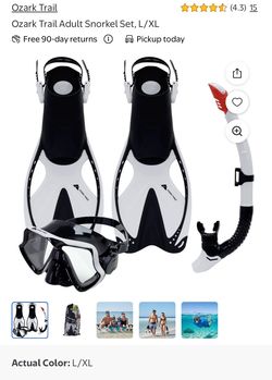 Ozark Trail Adult Snorkel Set, L/XL