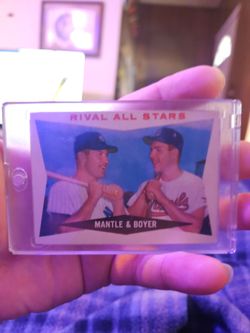 1960 Topps Baseball Cards / Rival All Stars #160 - Mantle and Boyer