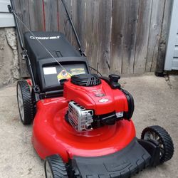Troy-Bilt 21" Inch Push Lawnmower With Bag And High Rear Wheels 