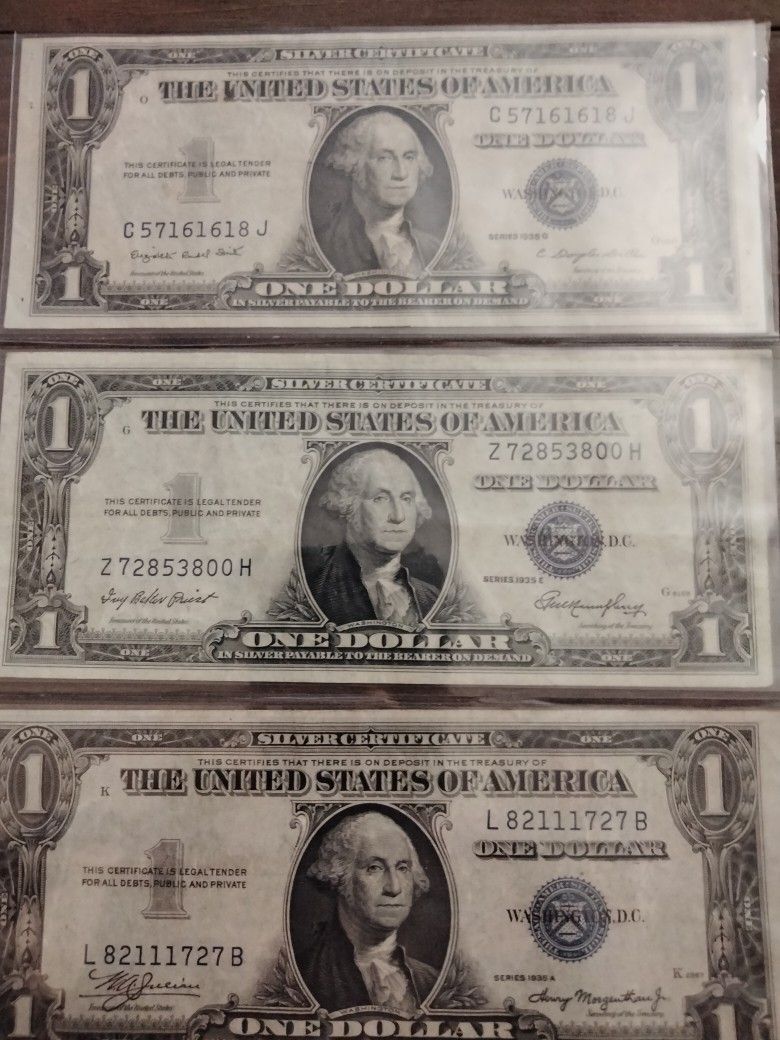 3  1935 One Dollar Bills