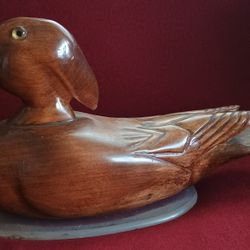 Vintage Beautiful Wood Duck Decoy 13x7"  hunting outdoors. See our other great vintage art antiques furniture  fishing lures jewelry sports collectibl