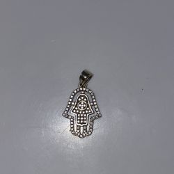 10k Gold  Real Diamond Hamsa Hand Charm