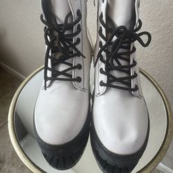 White / Black Boots 
