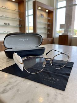 NEW Vogue Eyewear Titanium Aviator Eyeglasses w/ Case - Authentic