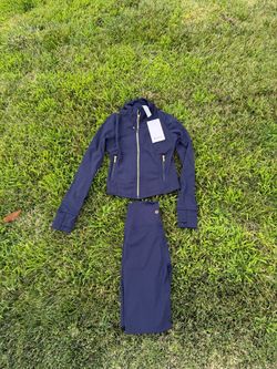 Lululemon Navy Blue Jacket and shorts Set