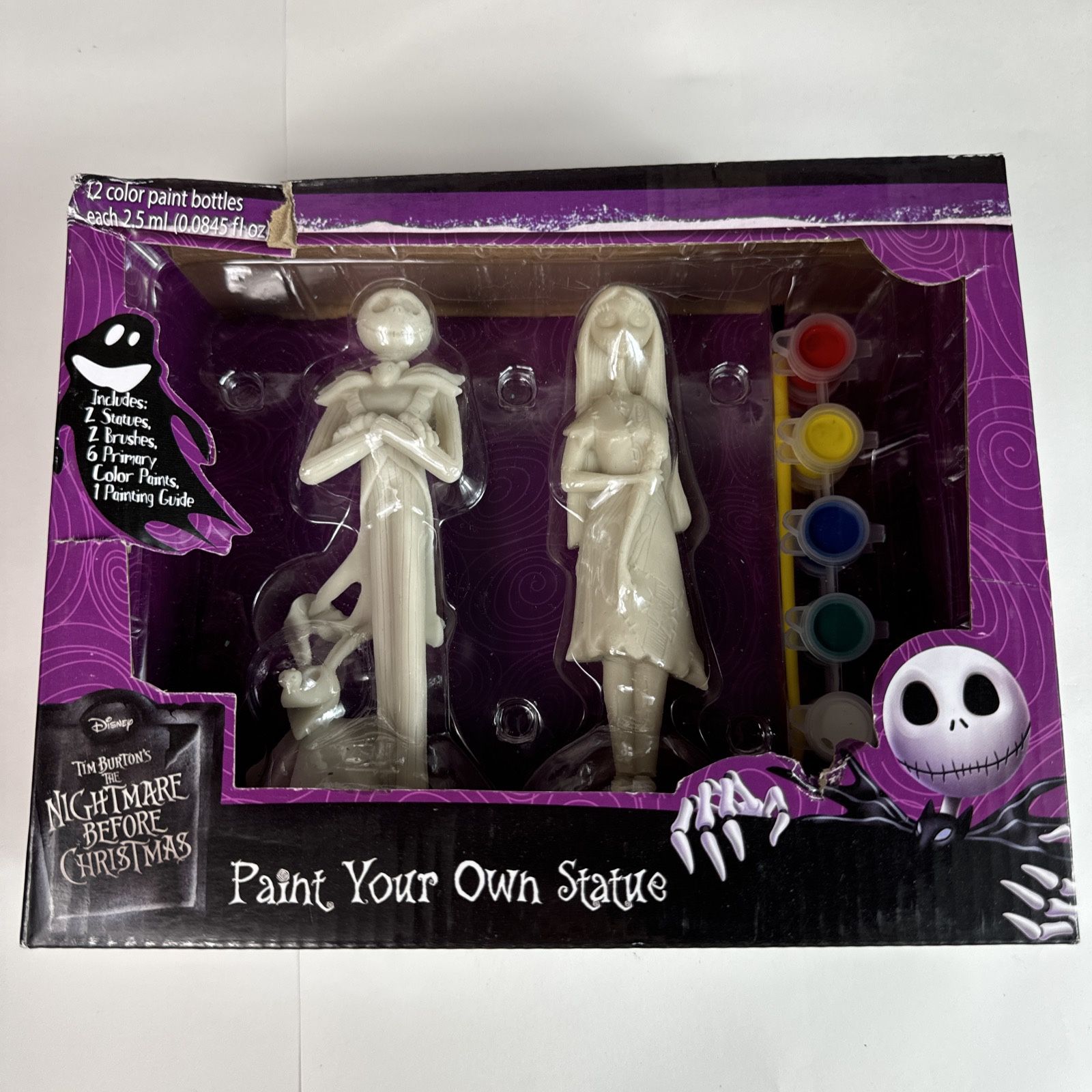 NOS Disney Nightmare Before Christmas Paint Your Own Statue Jack And Sally