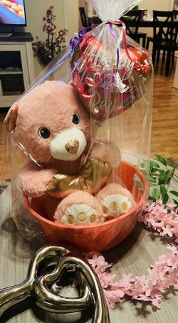 Cute Bear, Valentine Gift Basket