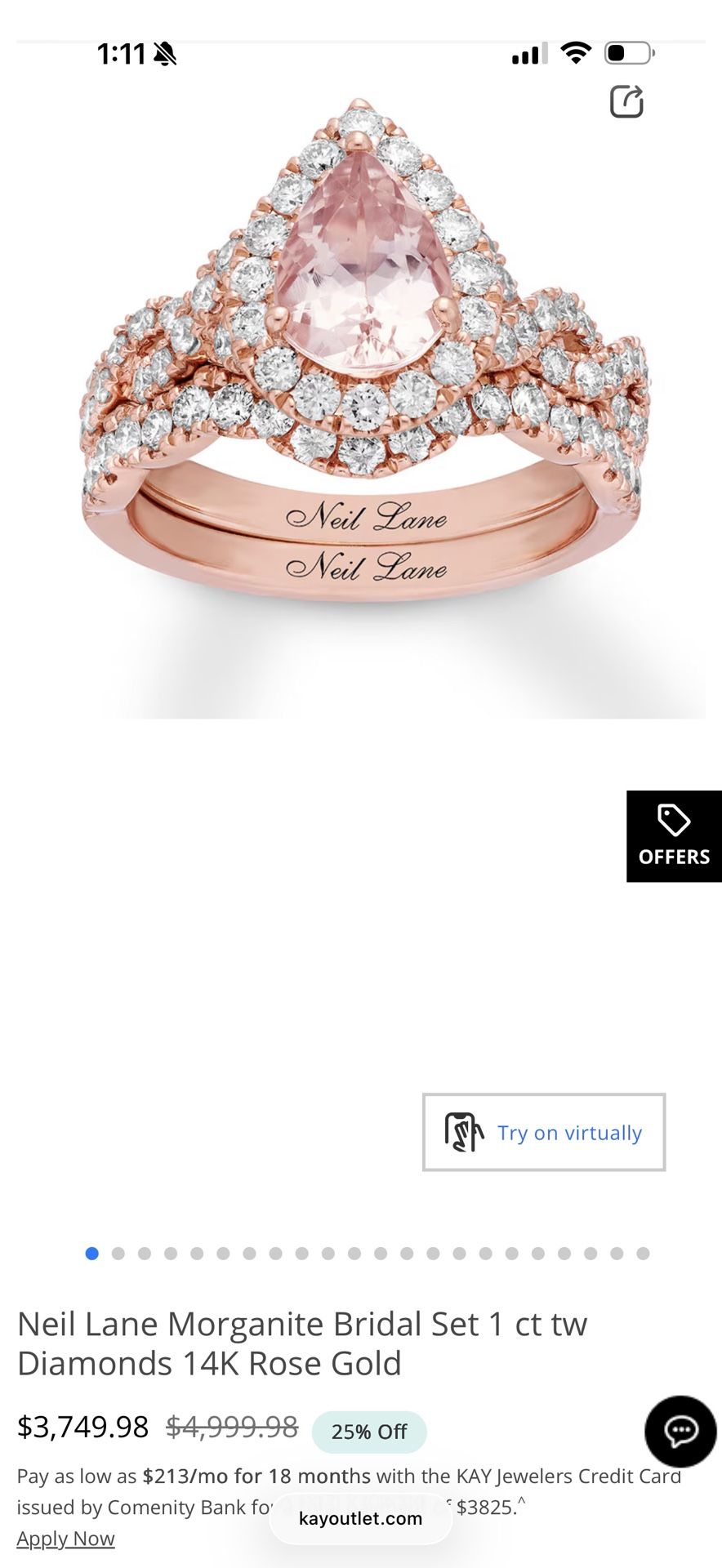 Neil Lane Morganite Bridal Set ( Rose Gold Engagement Ring)