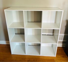 White 9-Cube Storage Shelving Unit