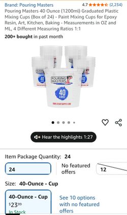 Pouring Masters 40oz Graduated Mixing Cups - Box of 24